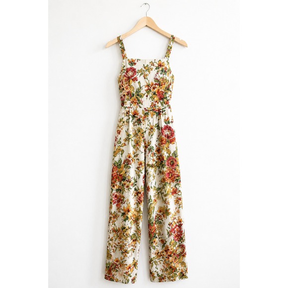 Zara Pants - Zara Woman Floral Jumpsuit Wide Leg Romantic Strappy Romper / Size‎ M